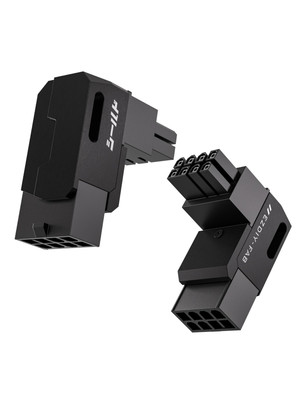 Shield Series 8-Pin PCIe GPU Power Adapter,90-Degree Angled Connector, Alumin...