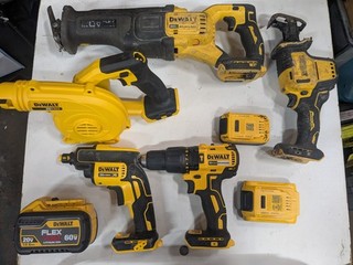 PARTS ONLY LOT OF 8 Dewalt tools for parts not working see pictures for details.