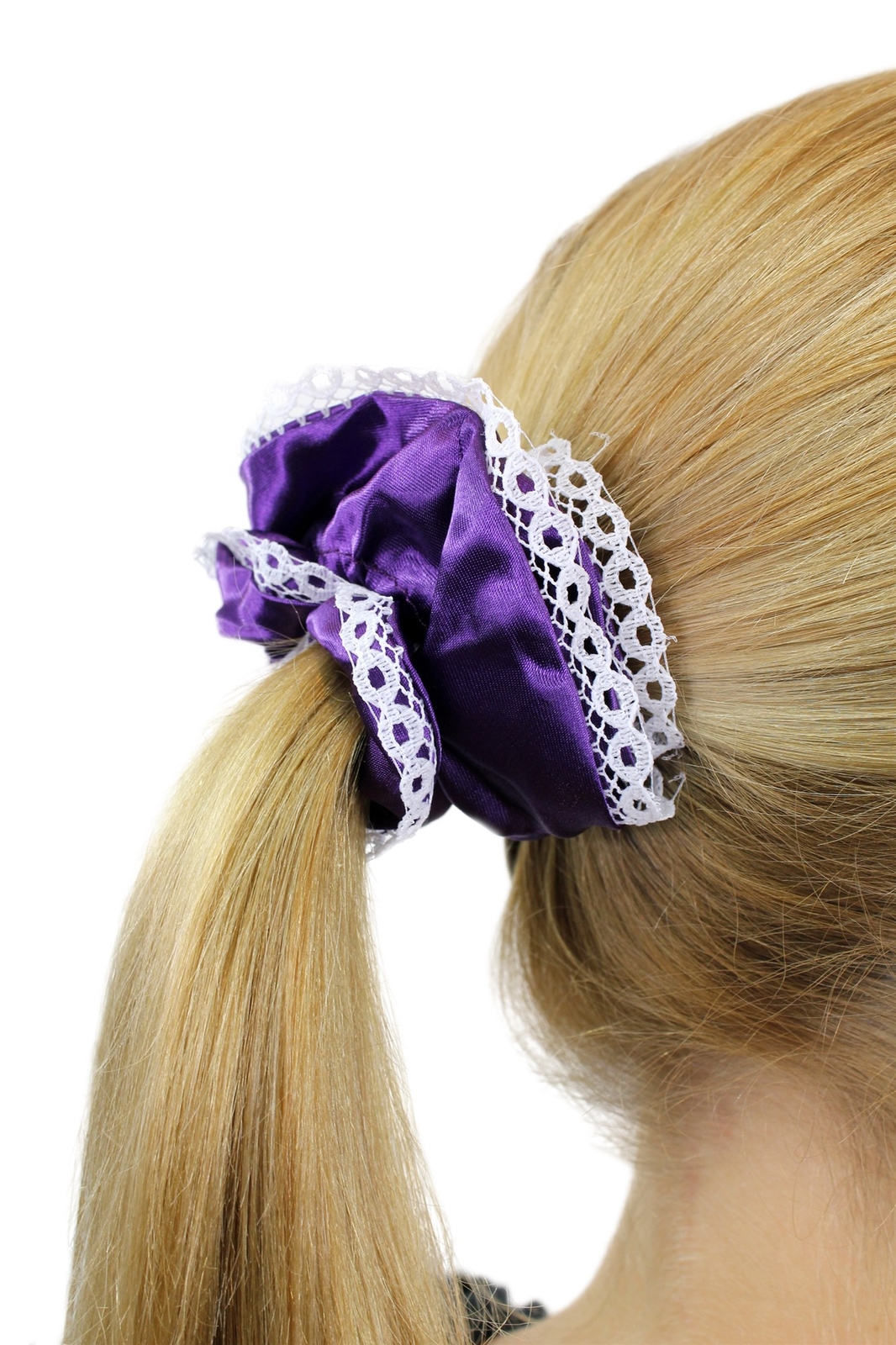 Hairband Fabric Scrunchy Maid/Maid/Gothic Lolita Elastic Purple/White Lace Z018