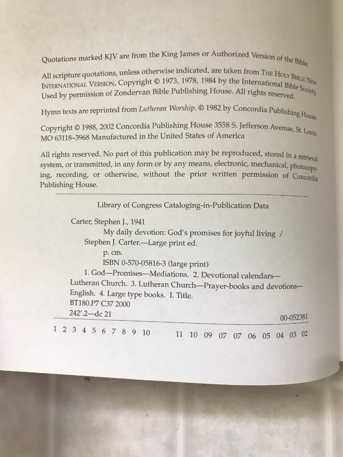 My Daily Devotion By Stephen J. Carter (2002, Paperback, Large Print  Edition) 9780570058168 | eBay