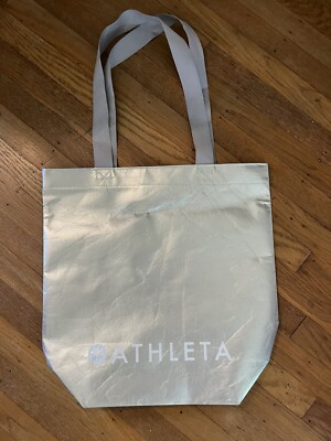 Athleta Extra Large Reusable Tote Logo Bag Silver Travel | eBay