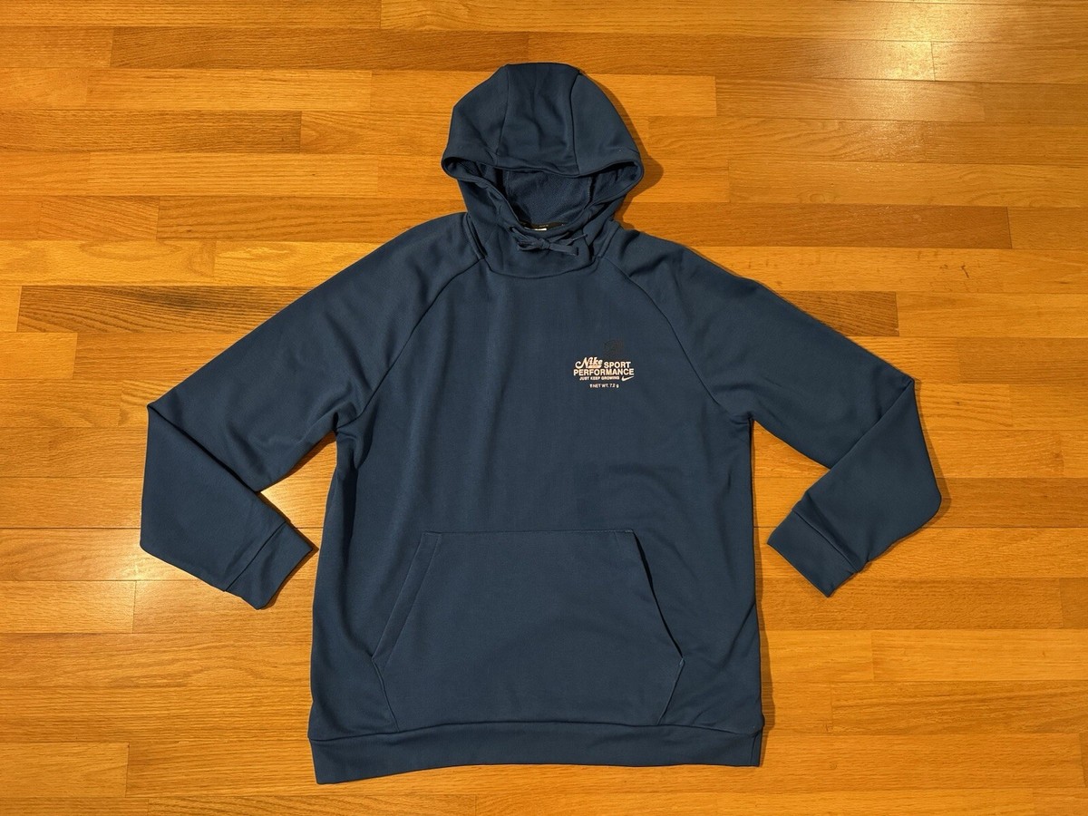 New L Nike Seeds Sport Performance Floral Pullover Hoodie Blue