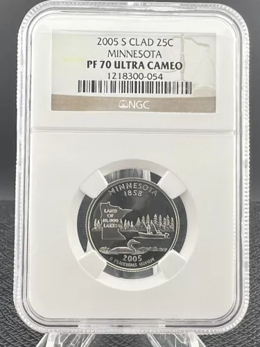 2005-S CLAD PROOF MINNESOTA STATE QUARTER NGC PF70 ULTRA CAMEO