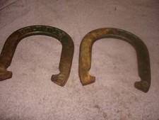 2 Pro 1 and 2 metal  horseshoes pitching horse shoes bin MB