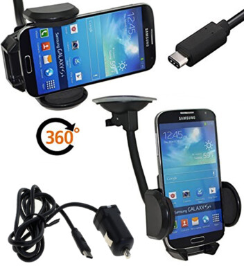Xiaomi Mi 9T Pro Car Holder 360° Rotatable + 12-24V Car Charging Cable USB-C