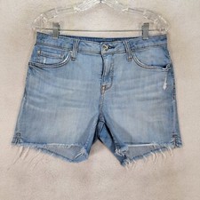 Seven7 Blue Denim Stretch Mid Rise Classic Casual Cut Offs Womens Shorts Size 6