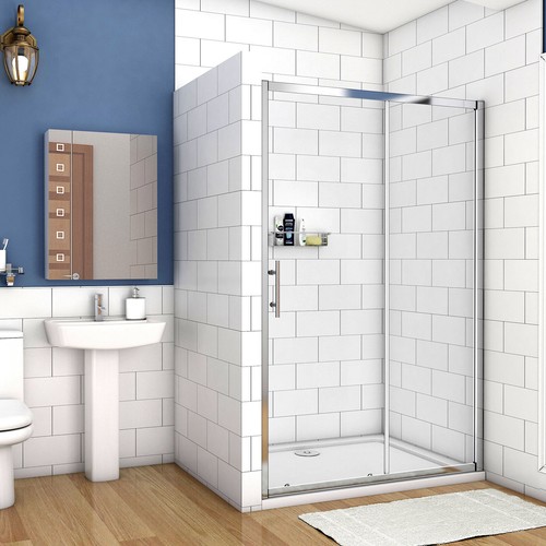 Bathroom Sliding Door Shower Enclosure Side Panel and Tray 5mm Glass Cubicle B8 - Picture 13 of 17