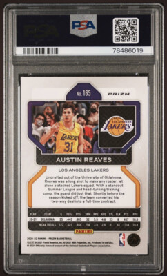 2021 Panini Prizm Austin Reaves #165 Cracked Ice PSA 9 MINT Rookie 