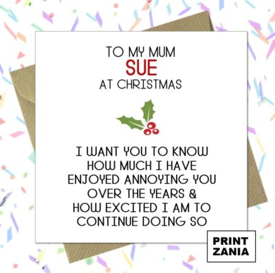 Personalised Funny To my Mum at Christmas Card Mummy Step