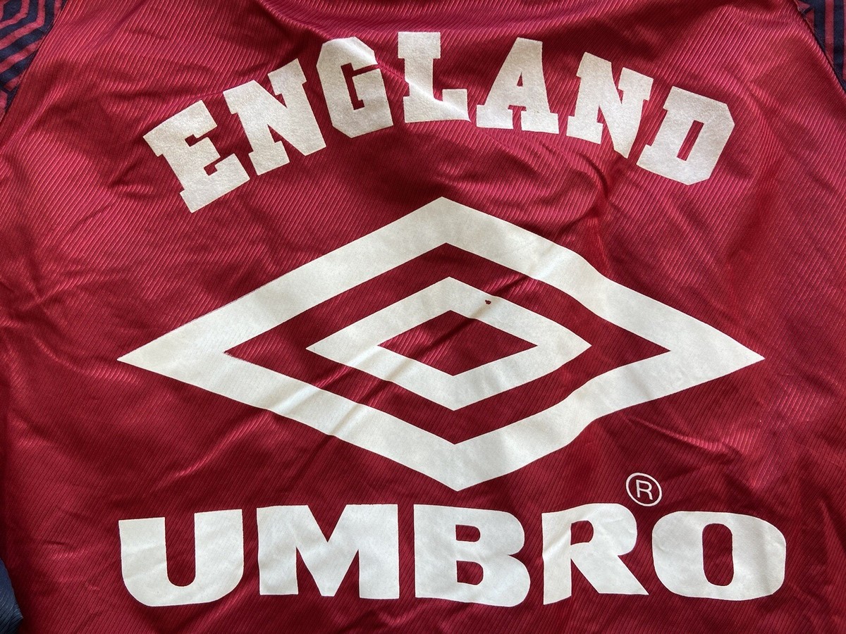 ENGLAND 90s FOOTBALL SOCCER TRAINING TRACK TOP JACKET UMBRO ENGLAND 90s FOOTBALL SOCCER TRAINING TRACK TOP JACKET UMBRO