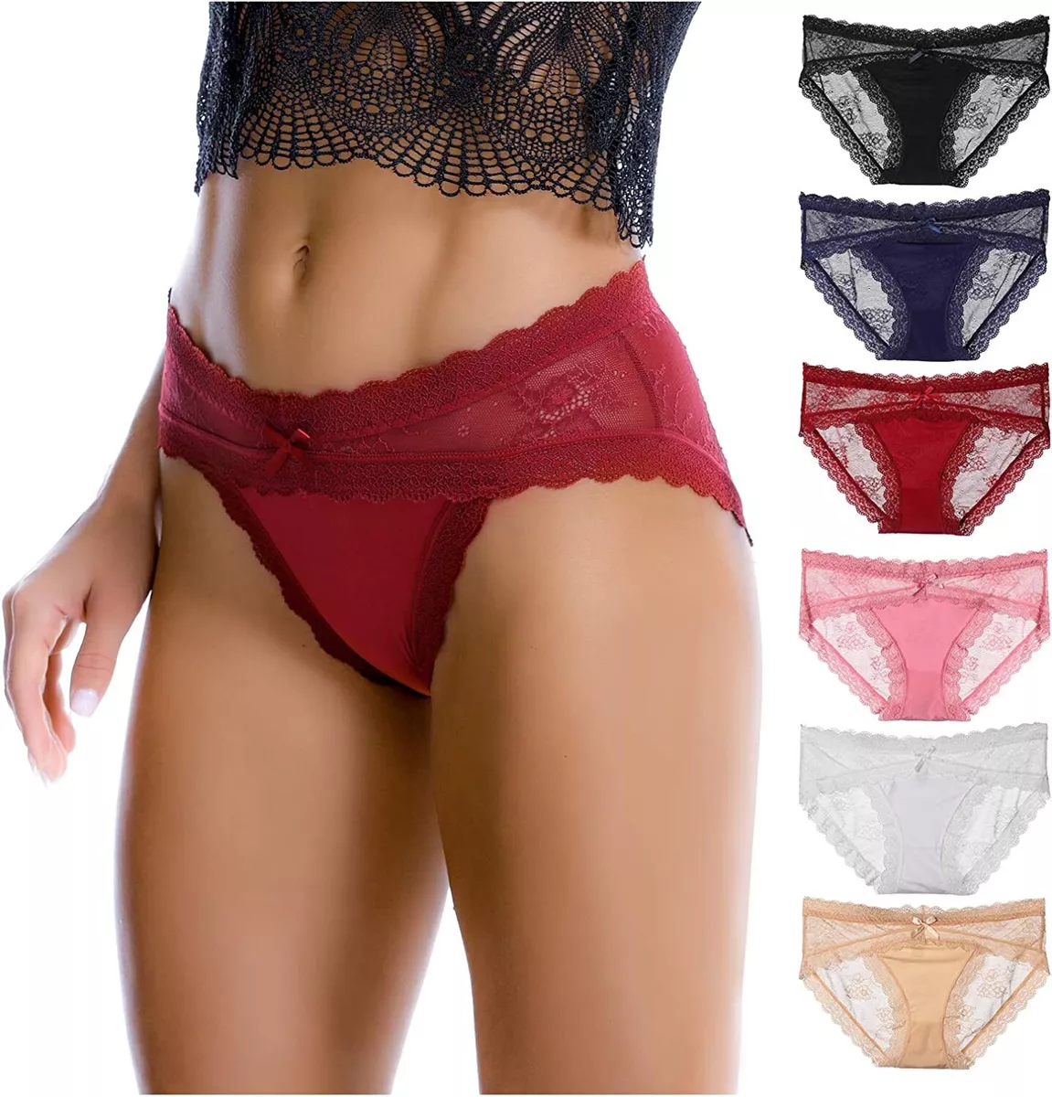 LEVAO Women Lace Underwear Sexy Breathable Hipster Panties Stretch