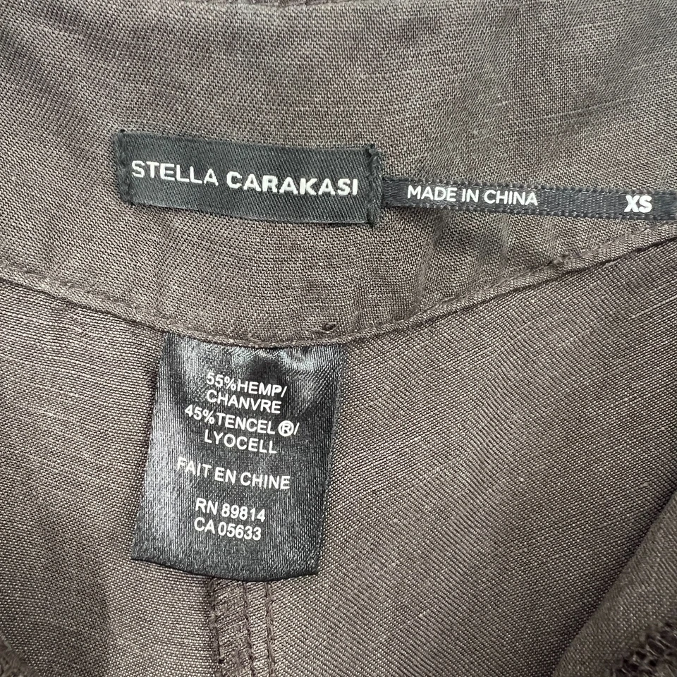 Pantalones Stella Carakasi Mujer XS Marrón Pierna Ancha Cáñamo Natural Orgánico Boho Foto 4 de 4