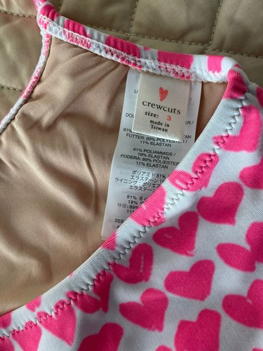 Crewcuts Girls Swimwear Size 3, Pink Hearts, pre/owned condition - Picture 2 of 6