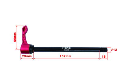 Brochette Arrière VTT KCNC KQR07 - Axe Traversant 12mm Shimano/Fox - Rouge - 66g
