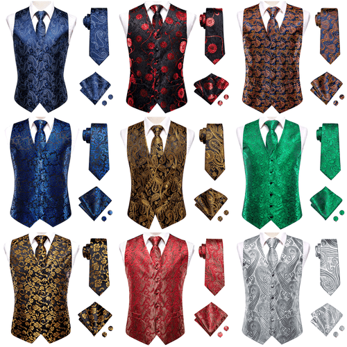 Fashion Vest Tie Set Mens Waistcoat Wedding Formal Casual Tuxedo Gilet Coats - Bild 1 von 140