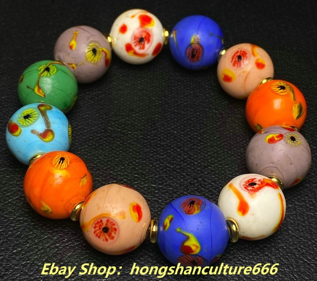 Rare Old coloured glaze Buddhist Seven Treasures Pteris Ancient