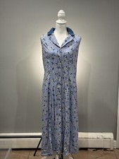 SALE! Blue Vintage Dress Barn Floral Button Down Dress Size 14W EUC