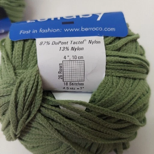 7 Balls Berroco Lullaby Yarn 50g Balls 87% DuPont Tactel Nylon 4207 Green - Image 3 of 4