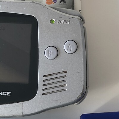 Nintendo Game Boy Advance AGB-001 Silver with 7 games ,No Batt