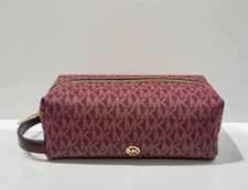 MICHAEL KORS JET SET TRAVEL MEDIUM TRAVEL COSMETIC CASE MK OXBLOOD MULTI