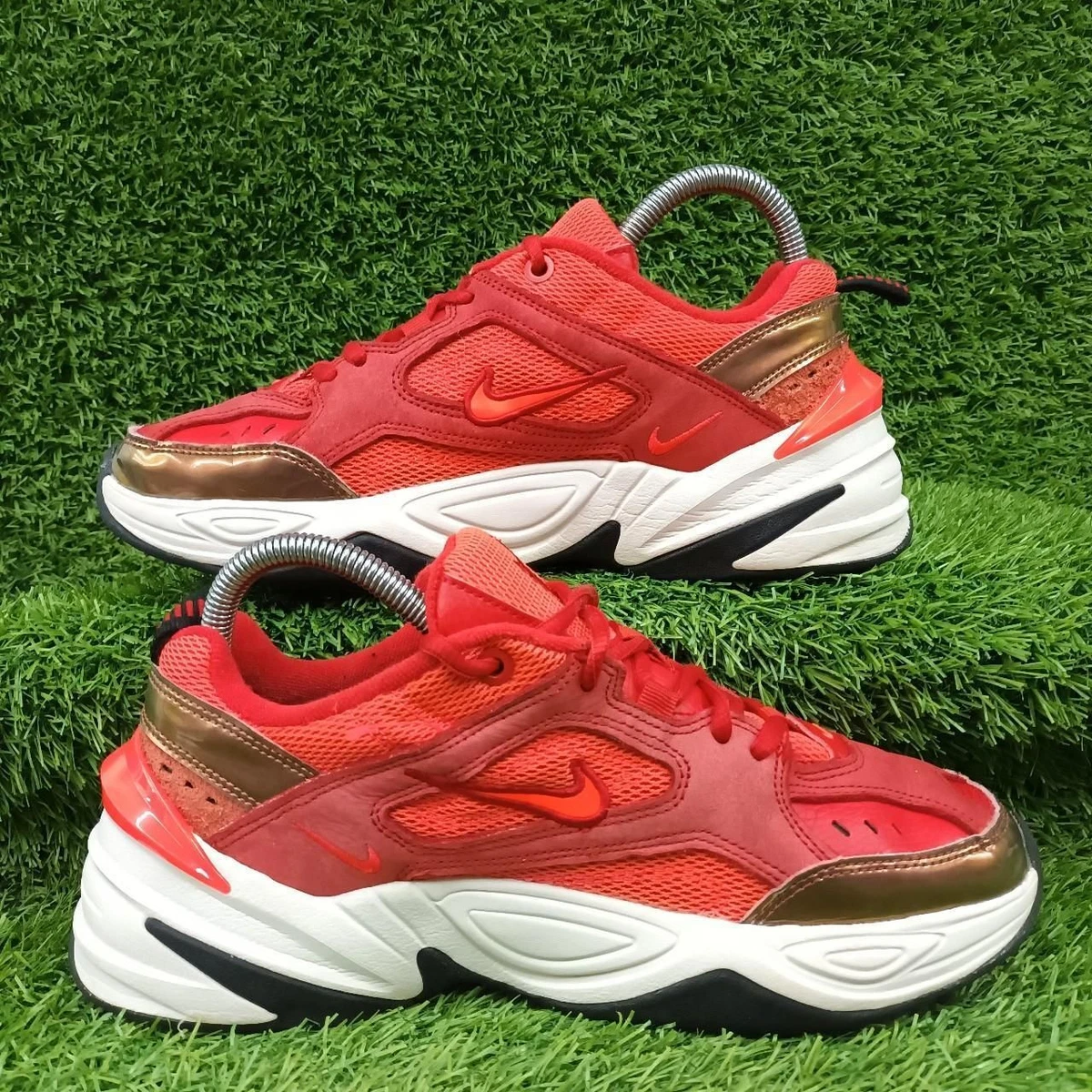 Nike M2K Tekno Mesh University Red Brown White Chunky Trainers