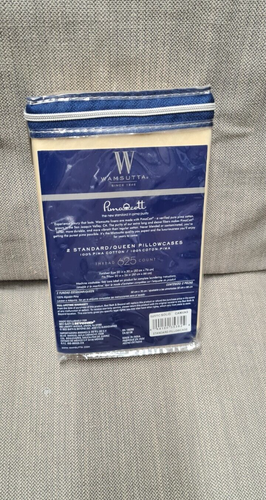 Set of 2 Pillowcases Wamsutta Pima Cott 625 TC CANVAS SOLID *New! - Imagen 2 de 2