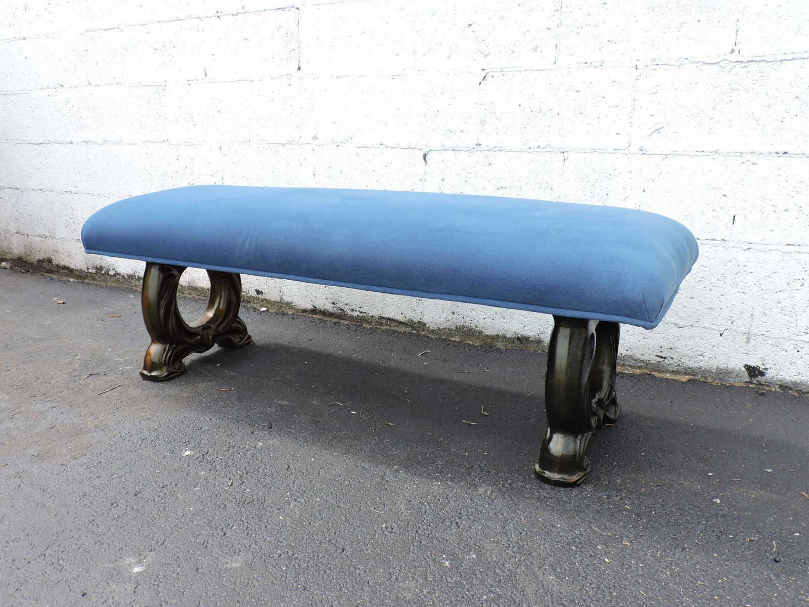 Long Vintage Upholstered Vanity Bed End Hallway Bench by Archlace 6815