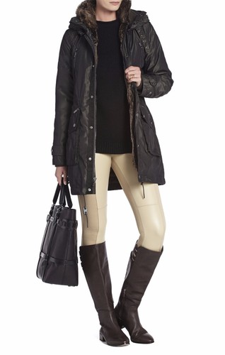 NUEVO ABRIGO ANORAK BCBG MAX AZRIA TAYLOR RECORTADO PIEL 10497BM/M191A TALLA L - Imagen 3 de 3