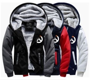 game overwatch warm thicken jacket cosplay sweater hoodie fleece