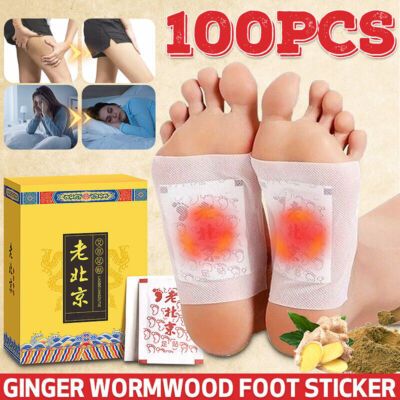 100Pcs Foot Patches Remove Body Toxins Pads Ginger Wormwood Foot Patch Detox