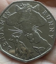 2017 Benjamin Bunny 50p Coin Beatrix Potter Fifty Pence Piece - Very Rare