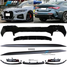 Fits 21-25 BMW G22 G23 430i M440i 2DR M-Performance Front Rear Lip + Side Skirts