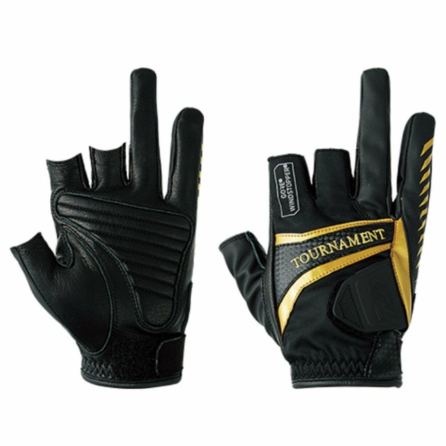 DAIWA Tournament Windstopper Fishing Glove 3 Cut DG10008T BLACK Japan