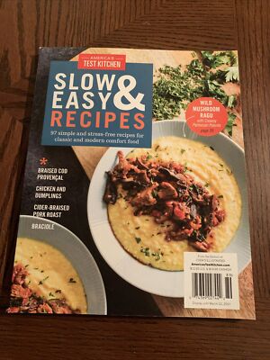 America's Test Kitchen Slow & Easy Recipes 2021