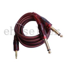 5ft 2P 6.35 3.5mm Stereo AUX TRS to 1/4 Inch TS Audio Cable Male Y Adapter Wire