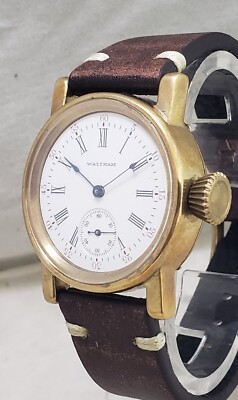 Custom Hand Made Bronze 36mm wrist watch using Waltham 0s movement from 1908