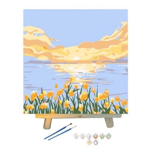 Juego de pintura al óleo digital - DIY niña regalos hecho a mano decoración de paisaje K6V3 - Imagen 5 de 21