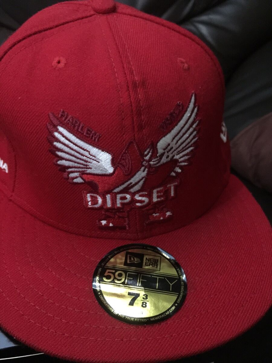USED Diplomats Dipset NEW ERA CAP HAT SIZE 7 3/8 RED JUELZ USED Diplomats Dipset NEW ERA CAP HAT SIZE 7 3/8 RED JUELZ