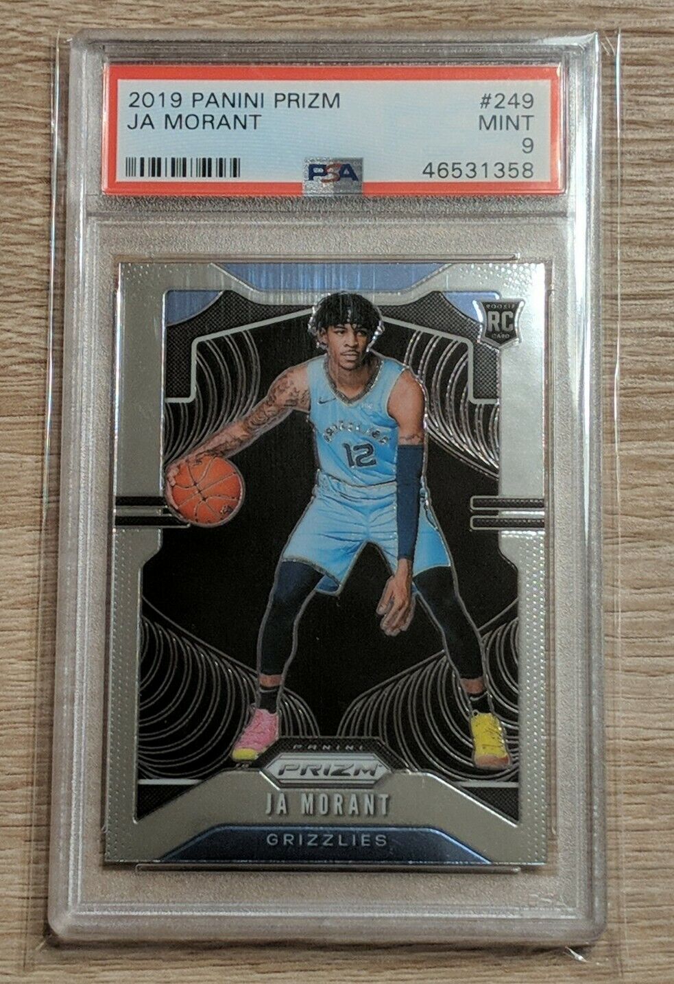 JA MORANT 2019-20 PANINI PRIZM PSA 9 novato RC BASE #249