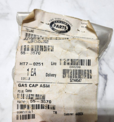 Toro Lawn Boy 55-3570 GAS CAP ASM Genuine OEM NOS