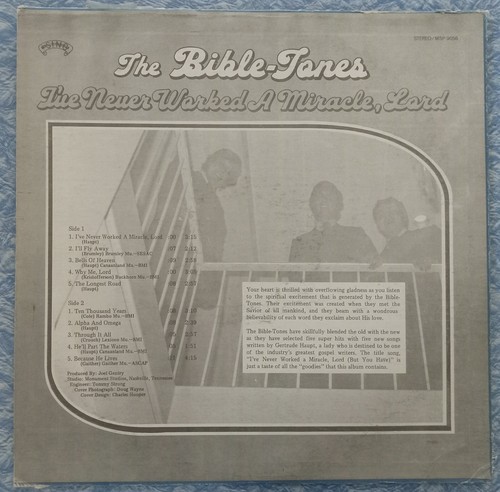 Hear RARE COUNTRY GOSPEL Bible-Tones "I've Never Worked A Miracle, Lord" LP XIAN - Imagen 2 de 3