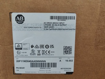 20F11ND040AA0NNNNN New Sealed Allen-Bradley PowerFlex Air Cooled 753 AC Drive