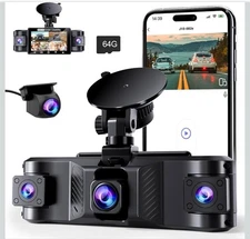 4 Channel Dash Cam WiFi & App,Super Night Vision 24H Parking Monitor Loop Record