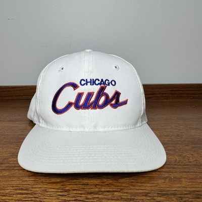 Vintage Chicago Cubs MLB Sports Specialties Script Snapback Hat White Twill Rare