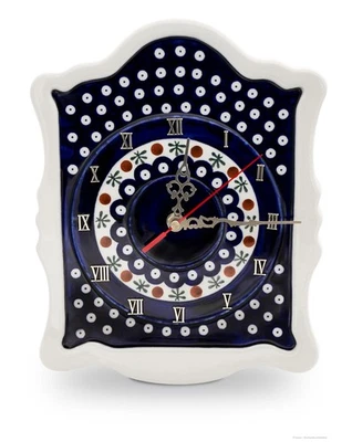 Original Bunzlauer Keramik Uhr / Wanduhr 22.3x29.7x3x0 cm Dekor 41 - Bild 1 von 2