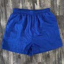 Vintage 90s The Body Co Nylon Cobalt Blue Activewear Shorts Women Sz Large Retro
