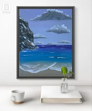 Original Art "At the Beach" 11x14 Canvas Expressionism Abstract Design Home Art