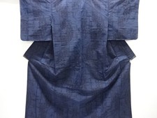 7736975: JAPANESE KIMONO / UNUSED / SILK / TSUMUGI / WOVEN SARASA