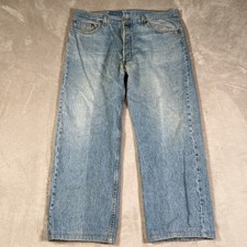 VTG 90  s Levi's 501xx Jeans Mens Size 38x28 Blue Denim USA Made Light Wash READ 
