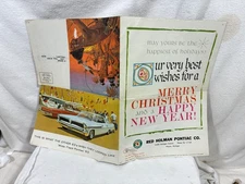 1963  PONTIAC CAR Dealer. “MERRY CHRISTMAS” Promo folder. Circle Fire, Indians.